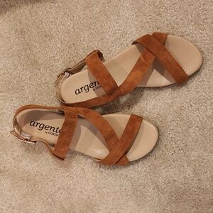 Argento by Cordani Cognac Suede Sandals